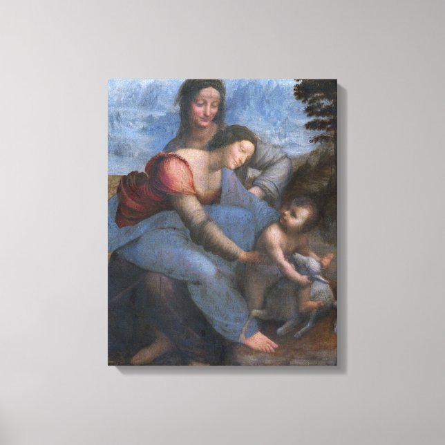 34x51 Virgin och Child med Saint Anne Canvastryck (Framsida)