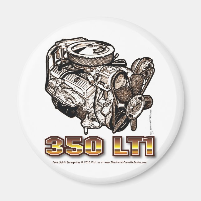 350 LT1 Korvettmotor Magnet (Framsidan)