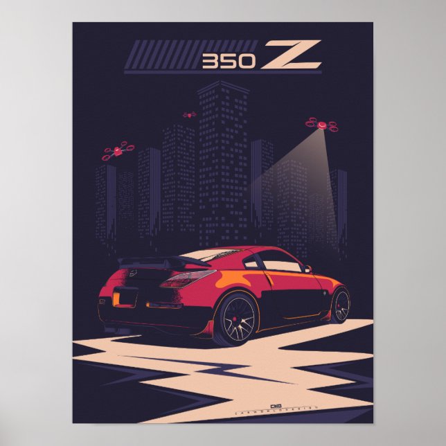 350Z bilillustration konst Poster (Framsidan)