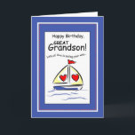 3541 Underbar Grandson Religiösa Sailboat Birthday Kort<br><div class="desc">Perfekt kort för Underbar farmor på hans födelsedag.</div>