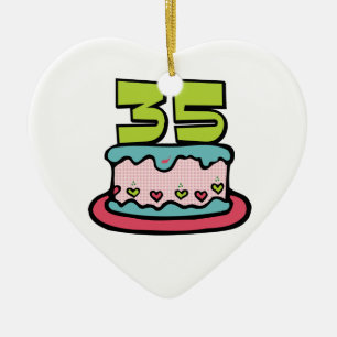 35 Ålderskaka Julgransprydnad Keramik