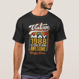35 år av Fantastisk född i maj 1988 35e två T Shirt