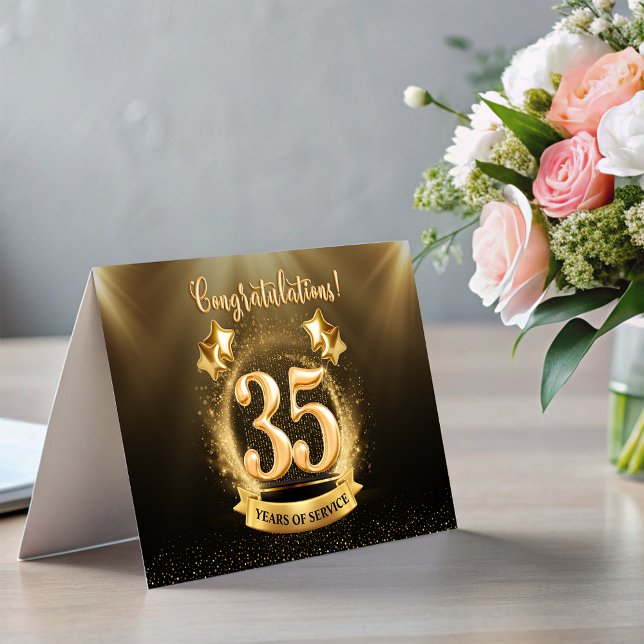 35 år Fold Card för medarbetares milstolpe på årsd Inbjudan (35 Years Employee Milestone Anniversary Fold Card)