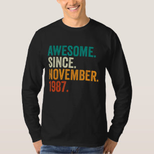 35 år gamla gåvor Fantastisk sedan november 1987 3 T Shirt
