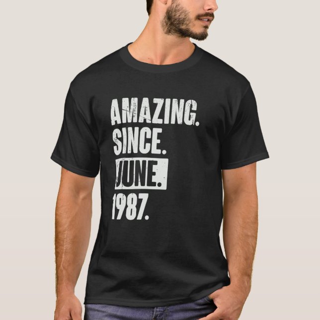 35 år gammal 35e Birthday Fantastisk sedan juni 19 T Shirt (Framsida)