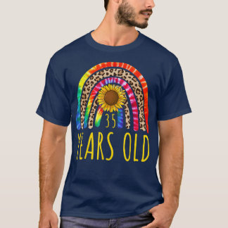 35 år gammal 35e födelsedag Dye Solros Leopa T Shirt