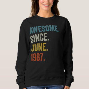 35 år gammal Fantastisk sedan juni 1987 35e födels T Shirt