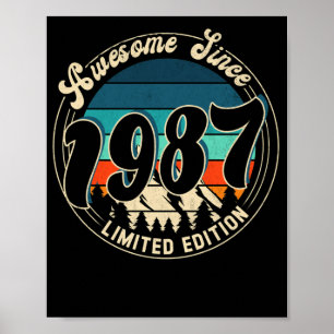 35 år gammal Vintage 35e Ålder Födelsedag 1987 Poster