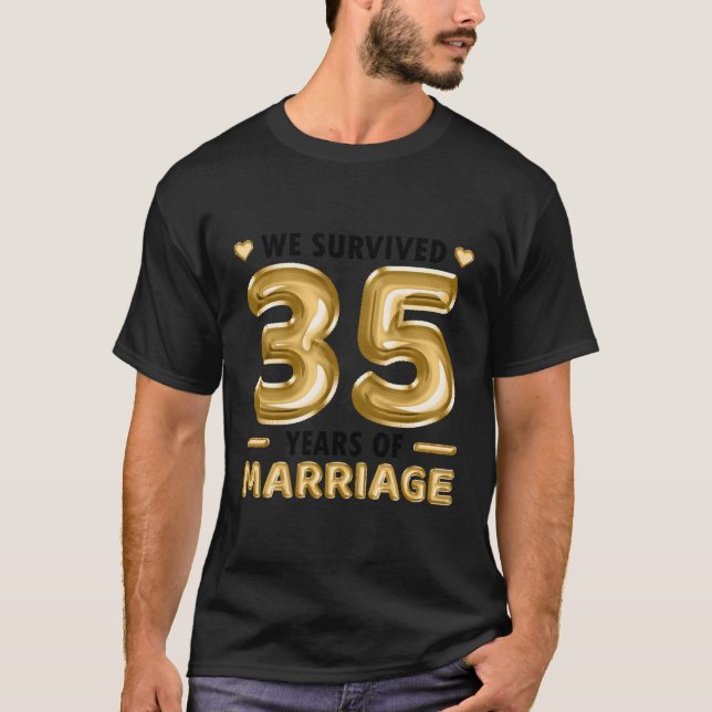 35 år Giftermål 35e Bröllop-årsdagen T Shirt (Framsida)
