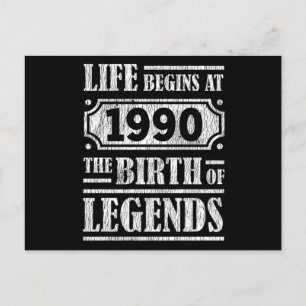 35 Årig 1990 Födelsen Av En Legend 35-årsdag Vykort