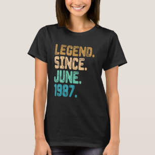 35 års ålder sedan juni 1987 35e födelsedag V T Shirt