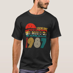 35 års ålder sedan oktober 1987 35ens födelse t shirt