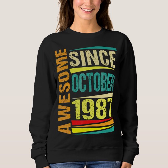35 års ålder sedan oktober 1987 35ens födelse t shirt (Framsida)