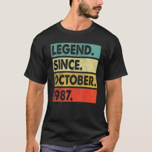 35 års ålder sedan oktober 1987 35ens födelse t shirt