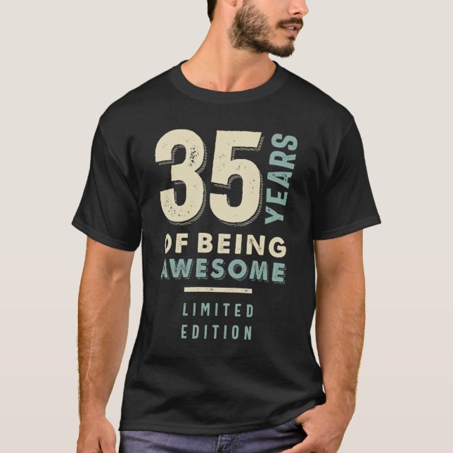 35 års ålder som Fantastisk - 35ens födelsedag T Shirt (Framsida)