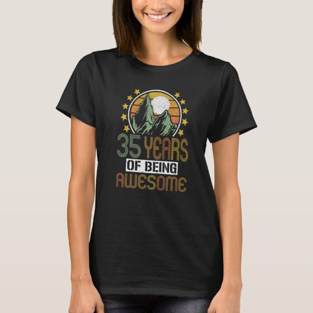 35 ÅRS Åldersdag 18 35e T Shirt (Framsida)