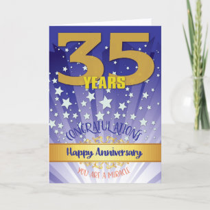 35 års återställningsårsdag fet siffra kort