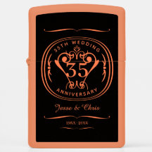 35-års bröllopsjubileum Zippo-tändare