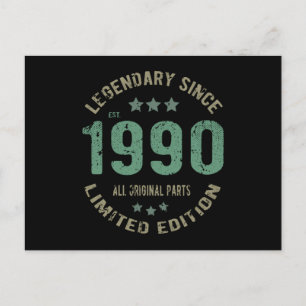 35 Års Födelsedag 1990 Legend 35-årspresent Vykort