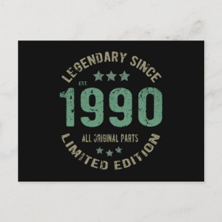 35 Års Födelsedag 1990 Legend 35-årspresent Vykort