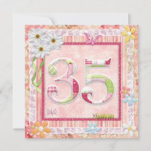 35-års födelsedagsfest scrapbooking stil inbjudningar