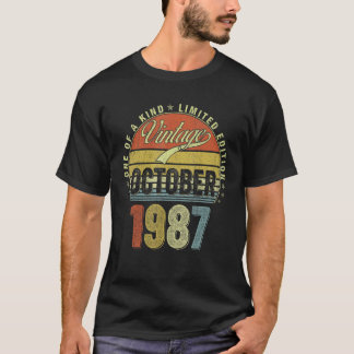 35 ÅRS Vintage Oktober 1987 35e Födelsedag me T Shirt