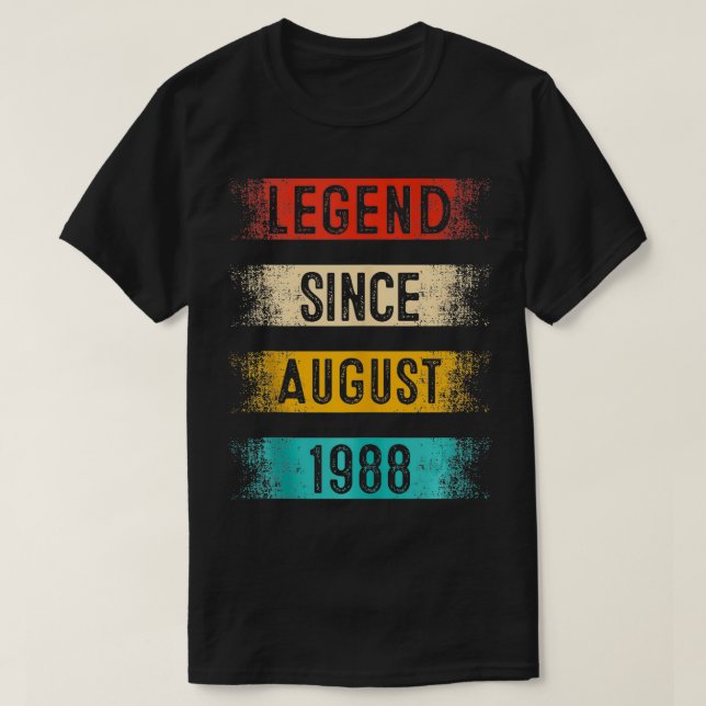 35-årsdag Retro VintageSedan augusti 1988  T Shirt (Design framsida)