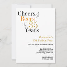 35-årsfödelsedagsfirande med Cheers och öl Minimal