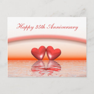 35-årsjubileum Coral Hearts Vykort