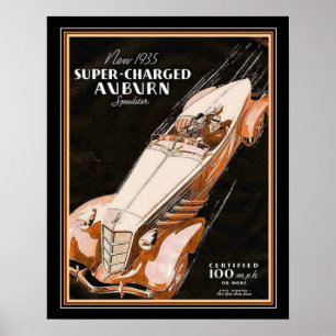 "35 Auburn Boat Svan Annonsering Poster