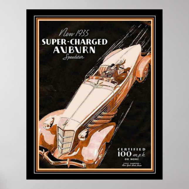 "35 Auburn Boat Svan Annonsering Poster (Framsidan)