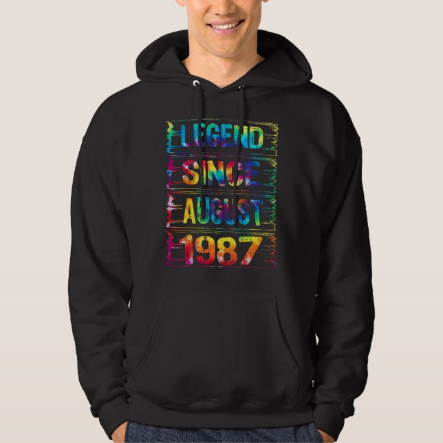 35 augusti 1987 35e Födelsedag Hoodie (Framsida)
