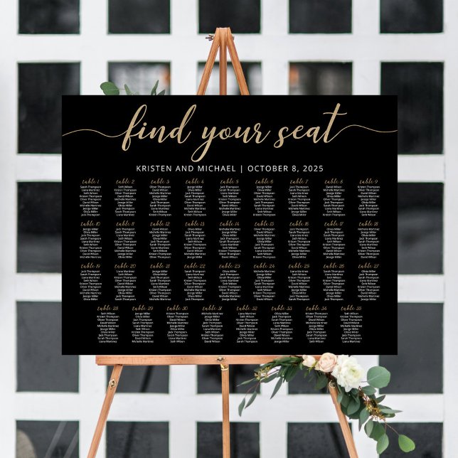 35 Bord Hitta Din Plats Svart Sittplatsschema Poster (Skapare uppladdad)