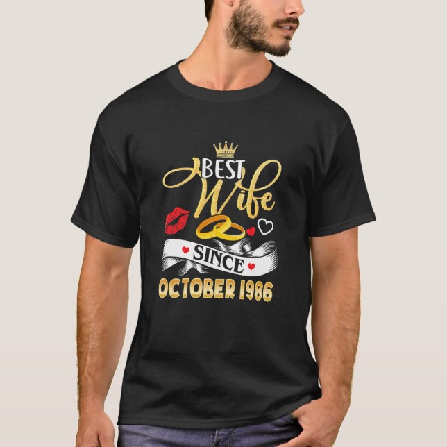 35 Bröllop-årsdagen för bästa frun sedan 1986 T Shirt (Framsida)