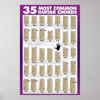 35 De vanligaste gitarren Poster