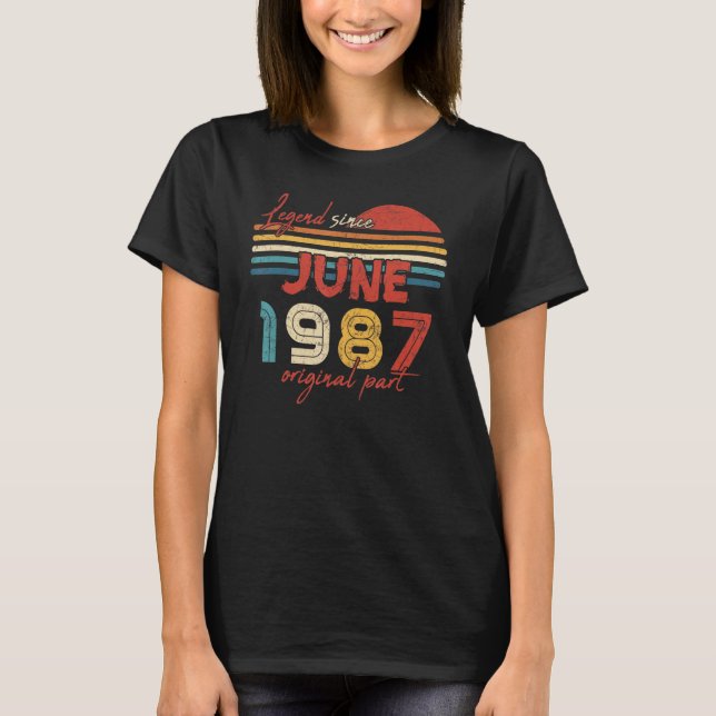 35 Födelsedagsförklaring sedan juni 1987 Ursprungl T Shirt (Framsida)