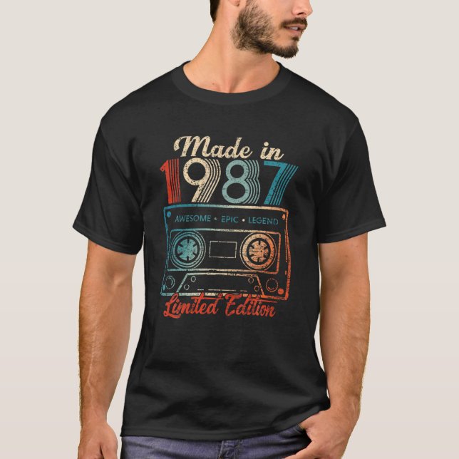 35 födelsedagsgåvor år 1987 Kassett T Shirt (Framsida)