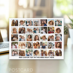 35 Fotokollage Grid - 1 Textruta - svart vitt Vykort