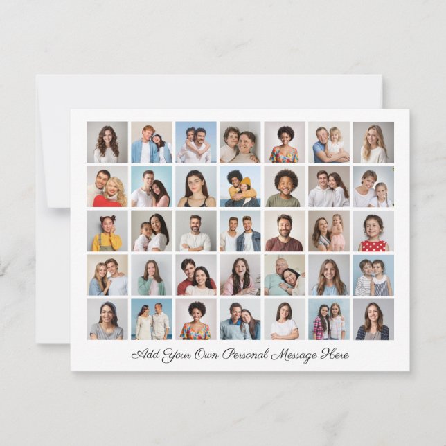 35 Fotokollage lägg till din egen Hälsning Julkort (Framsida)