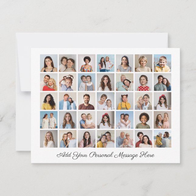 35 Fotokollage Lägg till din egen hälsning Julkort (Framsida)