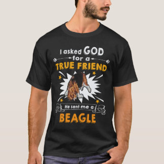 35 Frågade Gud - sann vän - en Beagle T Shirt