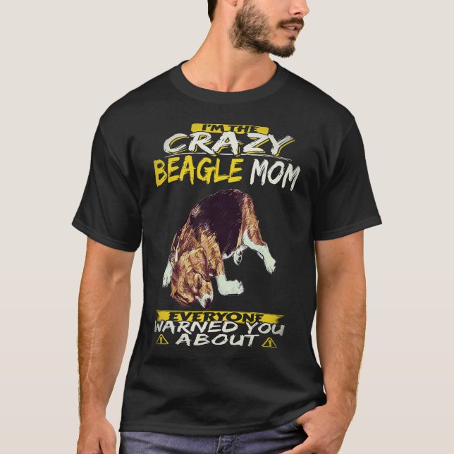 35 Jag är den galna Beagle-Mamman Beagle T Shirt (Framsida)