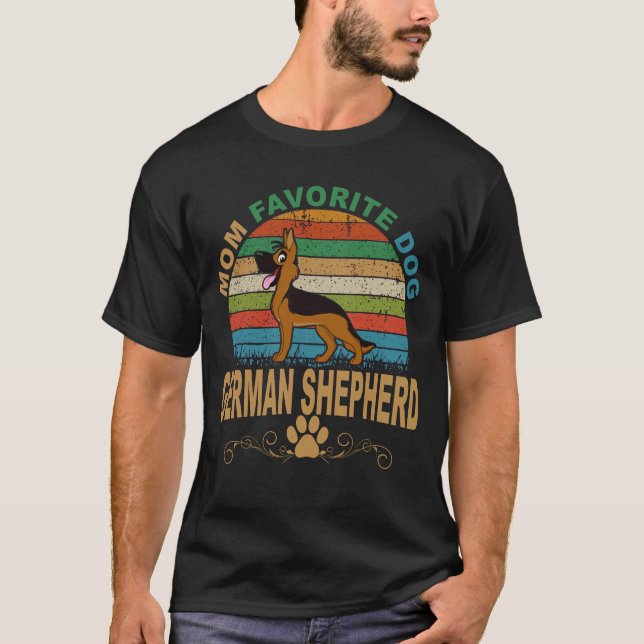 35 Mamma Favorit Hund Tysk Shepherd T Shirt (Framsida)