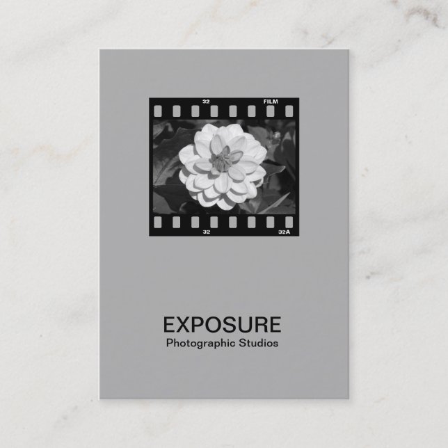 35 mm Film Ram 01 - Grått Visitkort (Framsida)