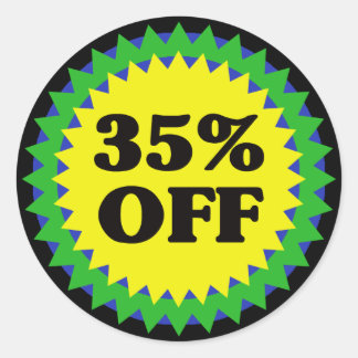 35 % OFF DETAIL SALE-märkning Runt Klistermärke