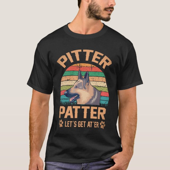35 Pitter Patter Let's Get At'er Schäferhund T Shirt (Framsida)