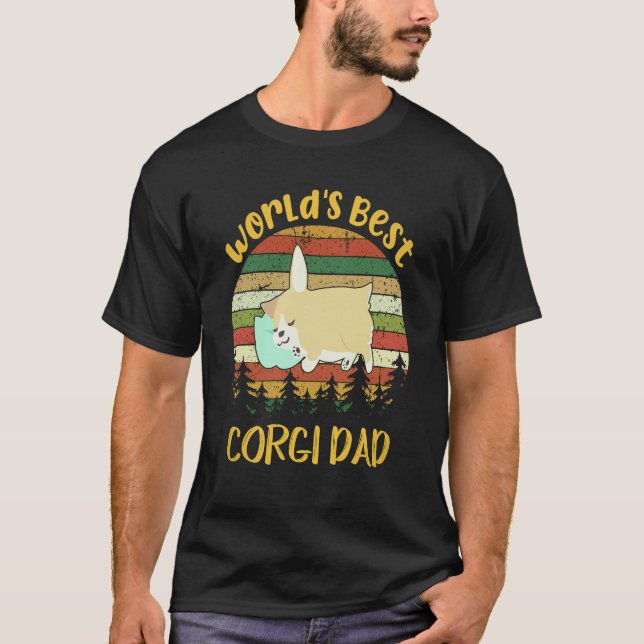 35 Världens bästa Corgi Pappa Corgi T Shirt (Framsida)