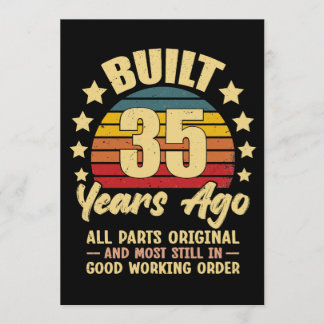 35 Years Ago All Parts Original 35th Birthday Inbjudningar