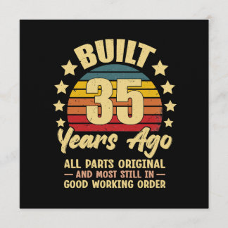 35 Years Ago All Parts Original 35th Birthday Inbjudningar