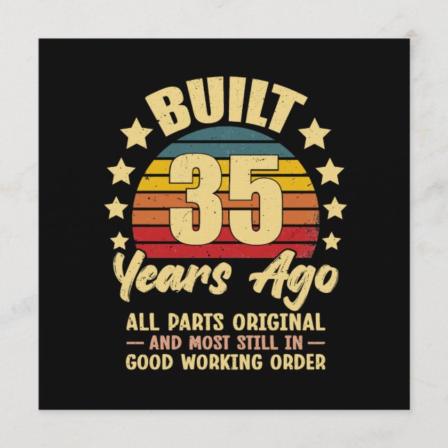 35 Years Ago All Parts Original 35th Birthday Inbjudningar (Framsida)